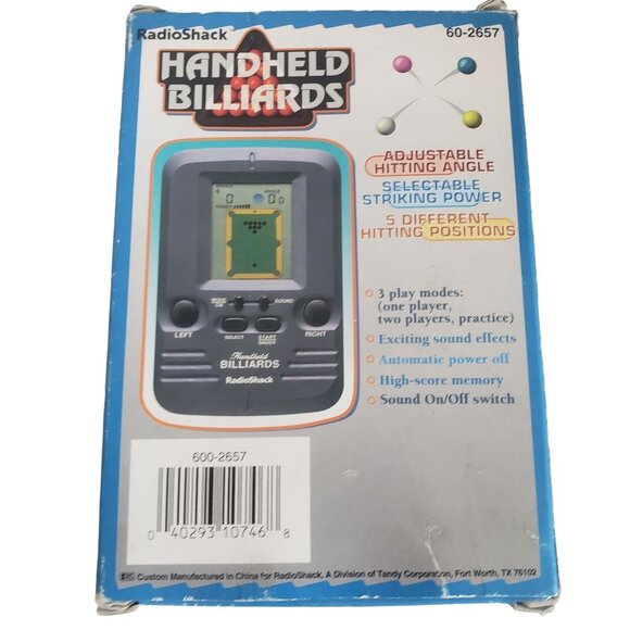 Radio Shack Billiards Hand Held Computer Game 60-2657 Vintage  New in Box - Picture 2 of 5